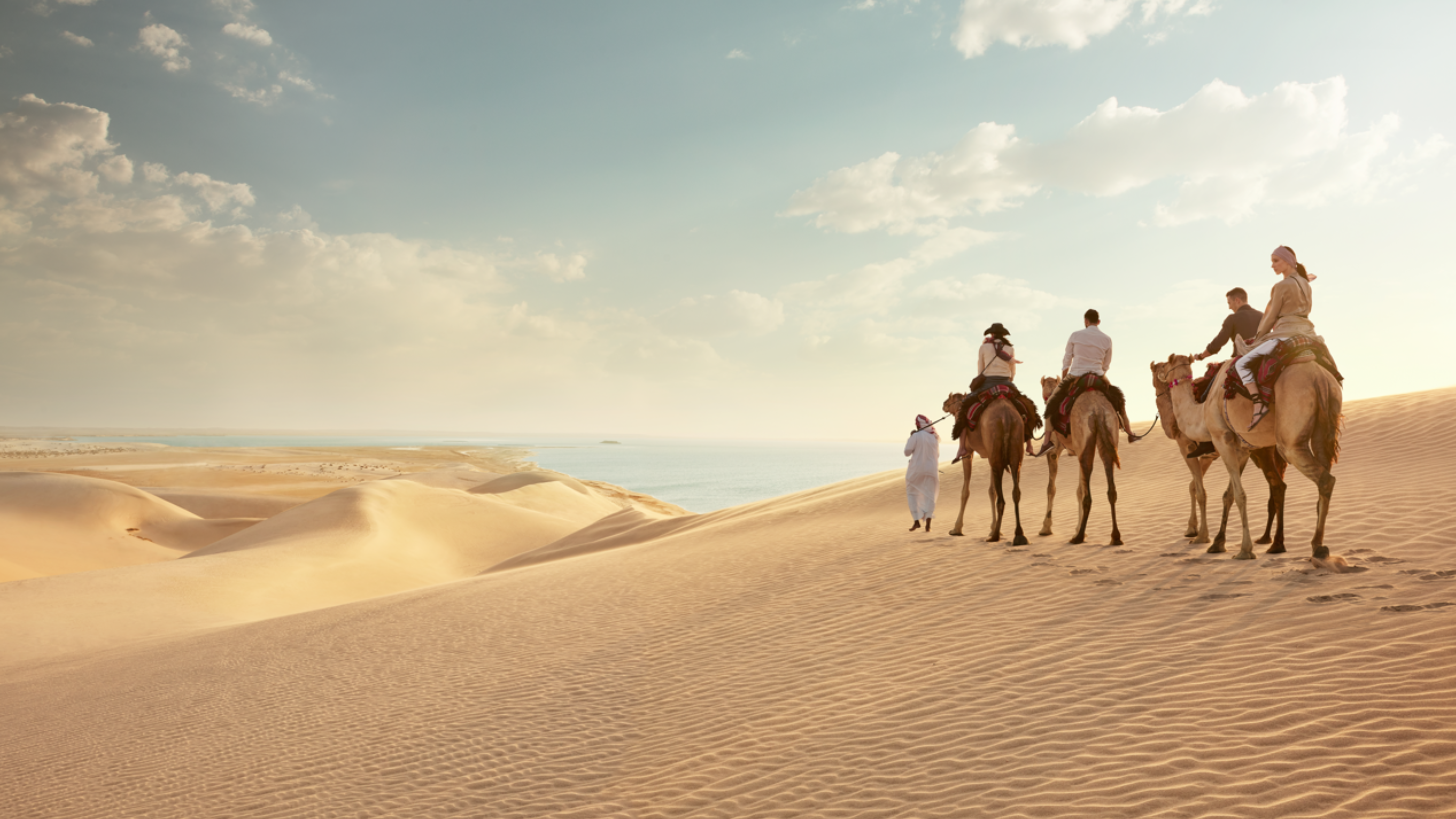 Happy tourists enjoying a guided journey